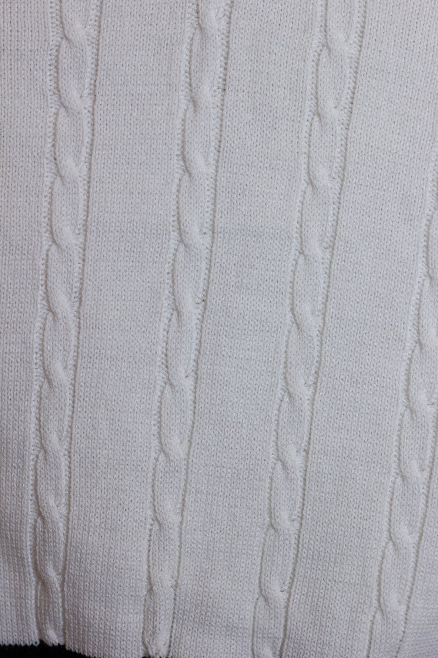 Cable Knit Sleeveless Sweater White